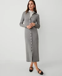 Ann Taylor Weekend Collection Collared Sweater Dress Size XS Medium Heather Grey Women's