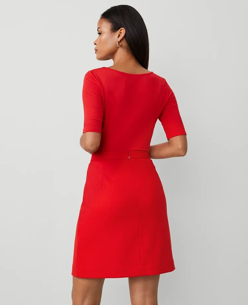 Ann Taylor Button Wrap Skirt Bright Cherry Women's