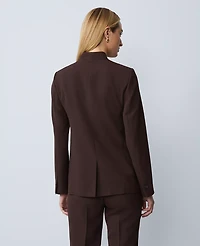 Ann Taylor The Petite Cutaway Blazer Fluid Crepe Pure Chocolate Women's