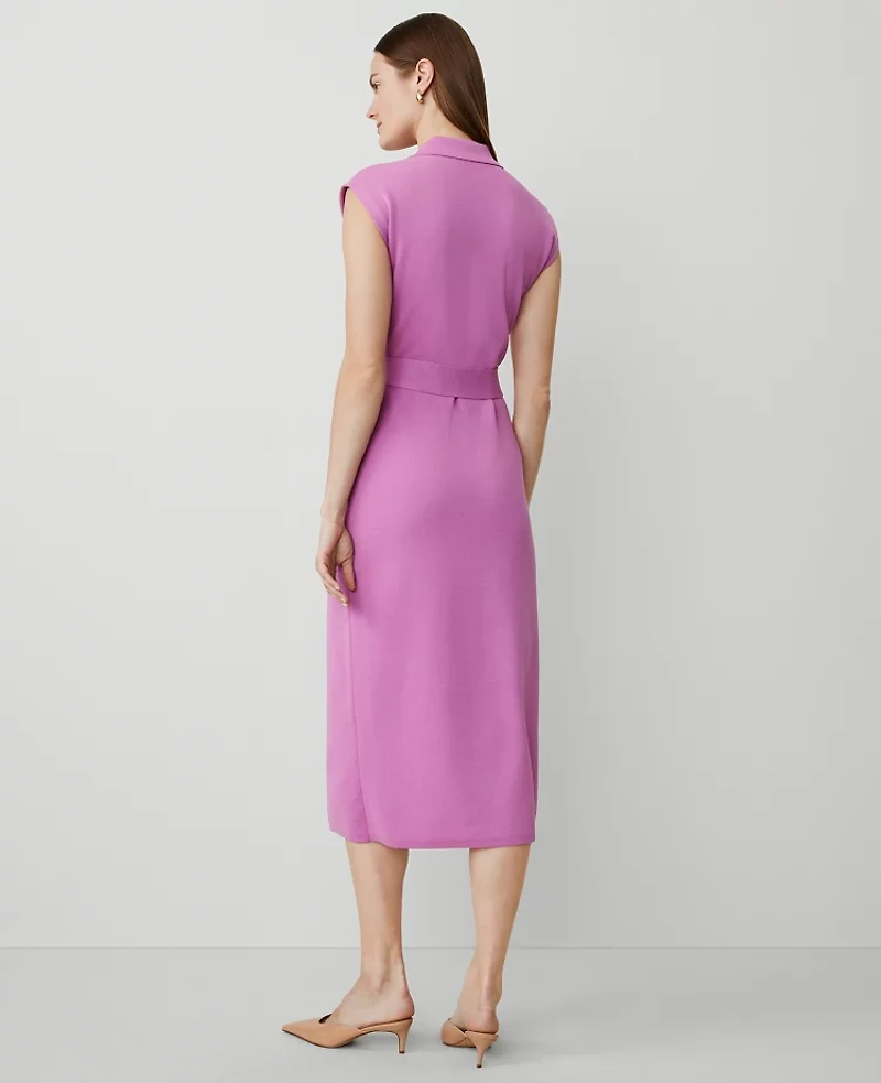 Ann Taylor Button Sweater Sheath Dress Size Small Orchid Glow Women's