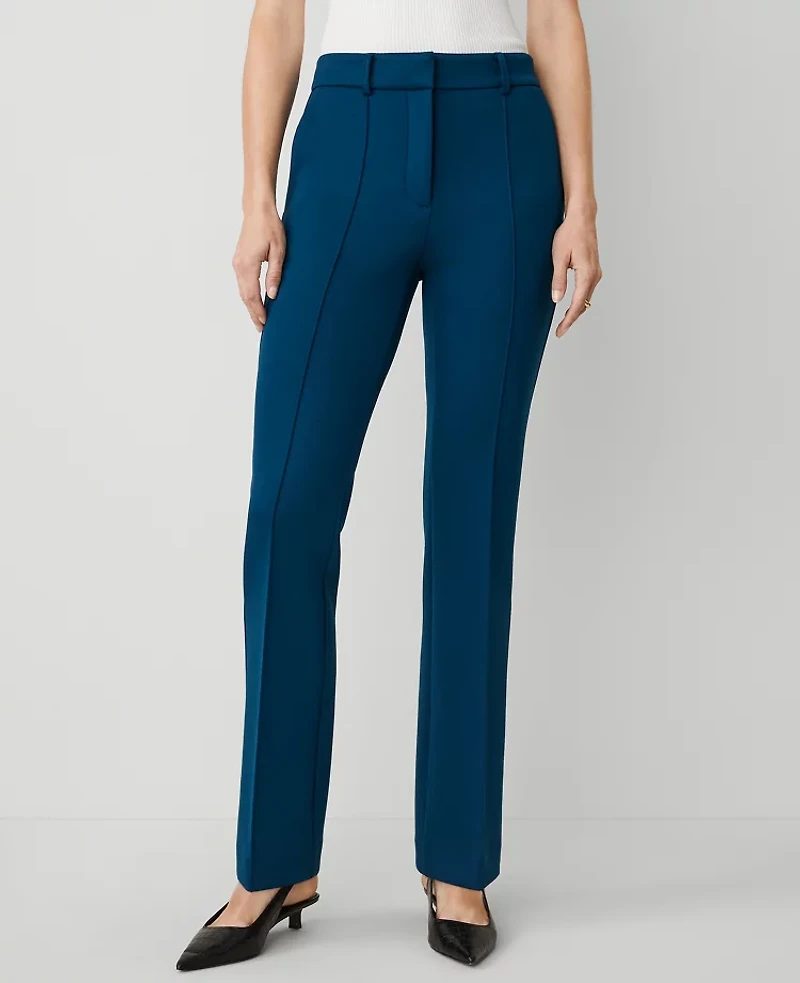 Ann Taylor The Petite Slim Trouser in Double Knit Size 00 Sea Storm Women's