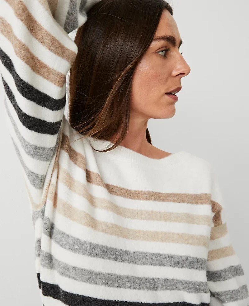 Ann Taylor Weekend Collection Multi Stripe Sweater Dress Size 2XL Winter White Women's
