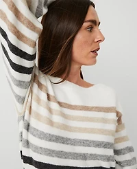 Ann Taylor Weekend Collection Multi Stripe Sweater Dress Size 2XL Winter White Women's
