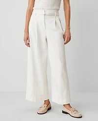 Ann Taylor Weekend Collection Belted Wide-Leg Ankle Pant Women's