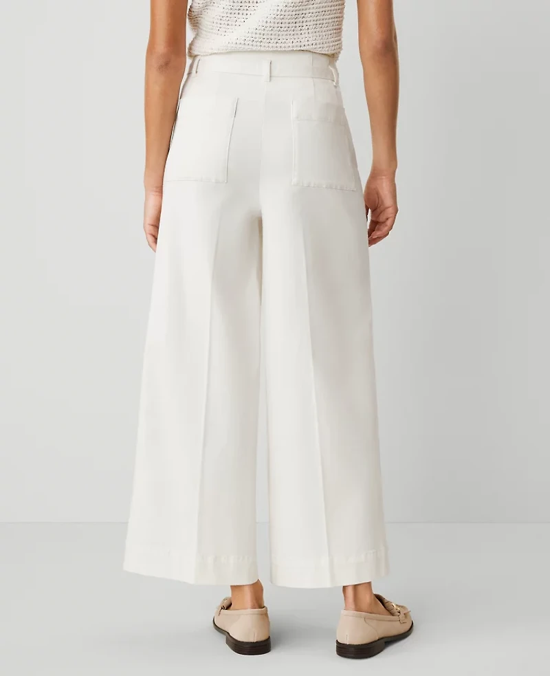 Ann Taylor Weekend Collection Belted Wide-Leg Ankle Pant Women's