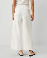 Ann Taylor Weekend Collection Belted Wide-Leg Ankle Pant Women's