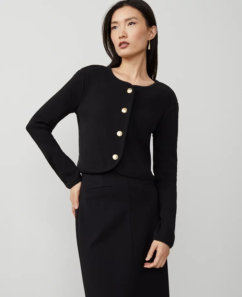 Ann Taylor Petite Tailored Lady Jacket Size 2XS Black Women's