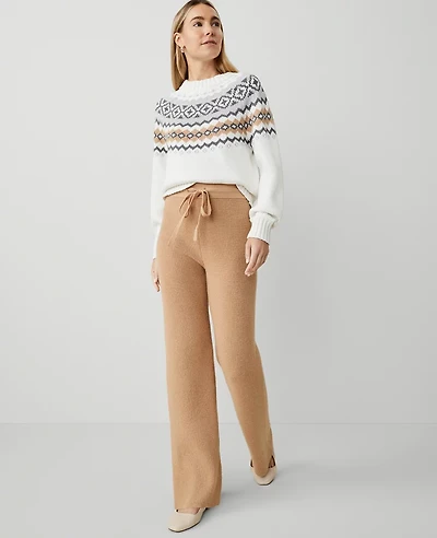 Ann Taylor Petite Weekend Collection Sweater Pant Size XL Cafe Au Lait Women's
