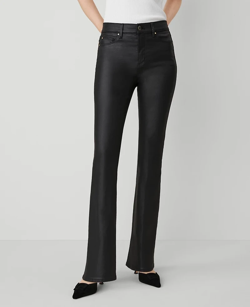 Ann Taylor The Petite Coated Boot Jean Black Women's