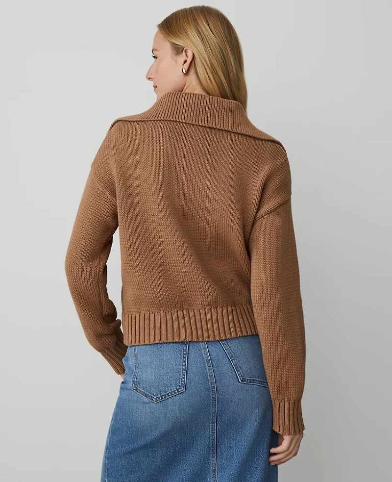 Ann Taylor Weekend Collection Sailor Sweater French Toast Women's