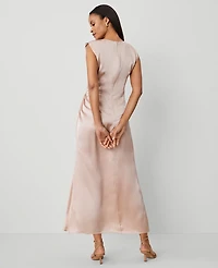 Ann Taylor Studio Collection Silk Flutter Sleeve Midi Dress Rose Dust Women's