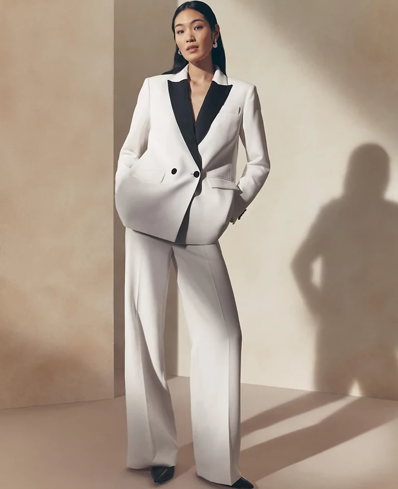 Ann Taylor The Petite Perfect Wide-Leg Pant Size 12 Winter White Women's