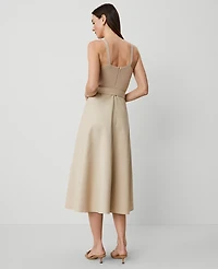 Ann Taylor Mixed Media Sweater Dress Toasted Oat Women's