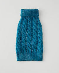 Ann Taylor Weekend Collection Cable Dog Sweater Pacific Shore Women's