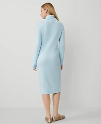 Ann Taylor Petite Weekend Collection Ribbed Sweater Dress Size 2XS Nordic Sky Blue Women's