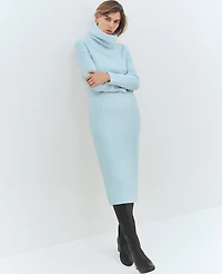 Ann Taylor Petite Weekend Collection Ribbed Sweater Dress Size 2XS Nordic Sky Blue Women's