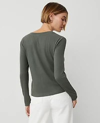 Ann Taylor Weekend Collection Fitted V-Neck Cardigan Dried Cilantro Women's