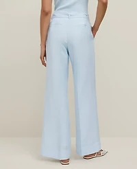 Ann Taylor The Belted Wide-Leg Pant Linen Blend Women's