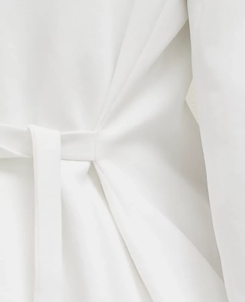 Ann Taylor Crinkle Belted Blazer White Women's