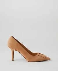 Ann Taylor Buckle Pointy Toe Suede Pumps 8 Women's