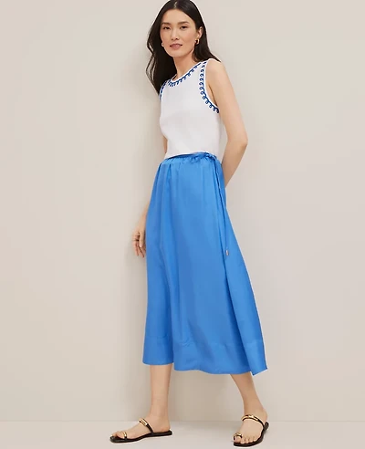 Ann Taylor Side-Tie Midi Skirt Women's