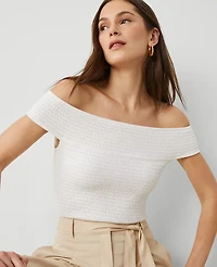 Ann Taylor Smocked Off-The-Shoulder Top Women's