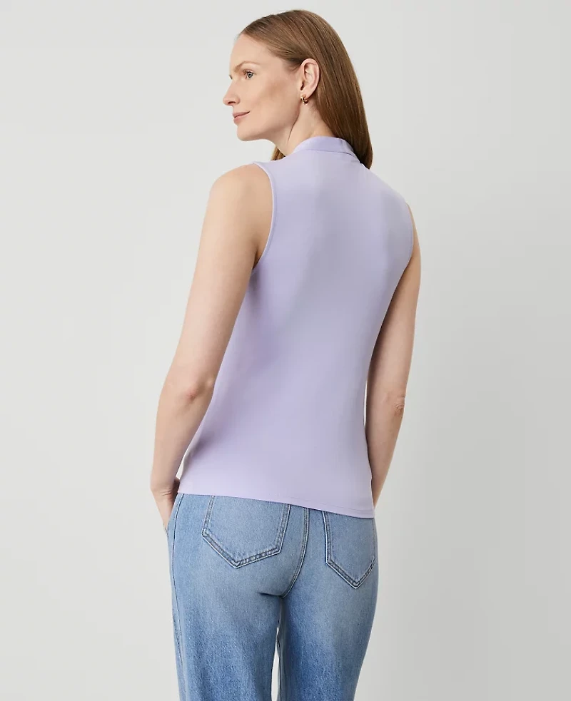 Ann Taylor Petite Sleeveless V-Neck Top Size Small Lilac Bud Women's
