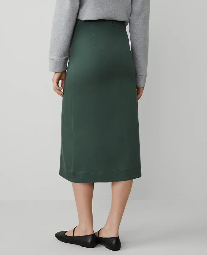 Ann Taylor Weekend Collection Effortless Midi Wrap Skirt Dried Cilantro Women's