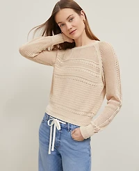 Ann Taylor Mixed Stitch Sweater Size XL Sands Edge Women's