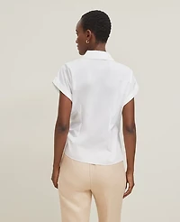 Ann Taylor Collared Tie Waist Top Women's