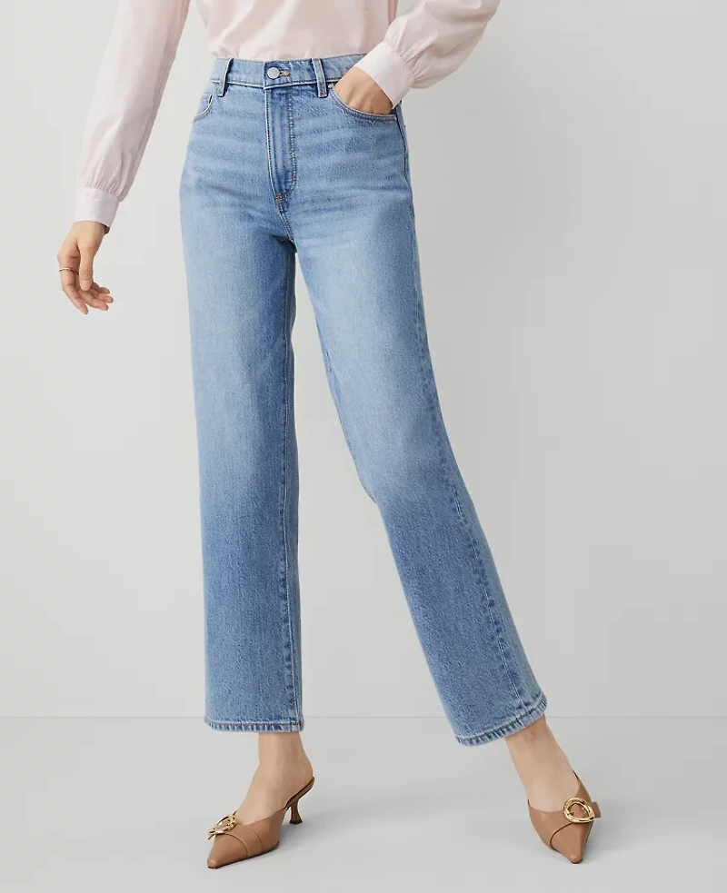 Ann Taylor The Straight Jean Vintage Light Indigo Wash Women's