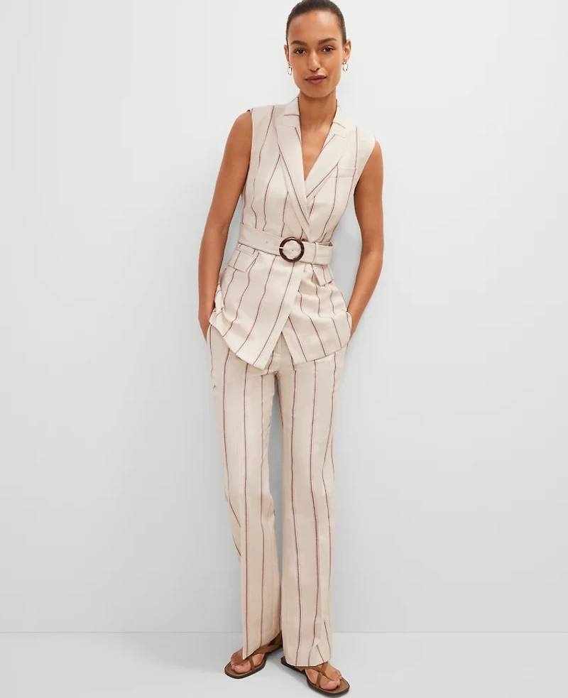 Ann Taylor The Jayne Trouser Pant Pinstripe Flax Women's