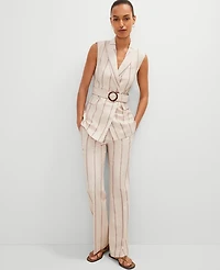 Ann Taylor The Jayne Trouser Pant Pinstripe Flax Women's