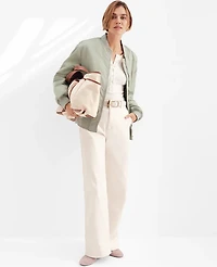 Ann Taylor The Petite Seamed Wide-Leg Jean Size 2 Ivory Women's