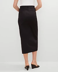 Ann Taylor Button Front Pencil Skirt Black Women's