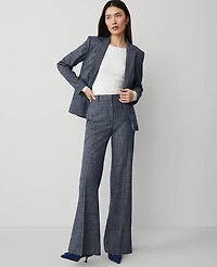 Ann Taylor The Trouser Pant in Plaid Size 2 Navy/White Combo Women's