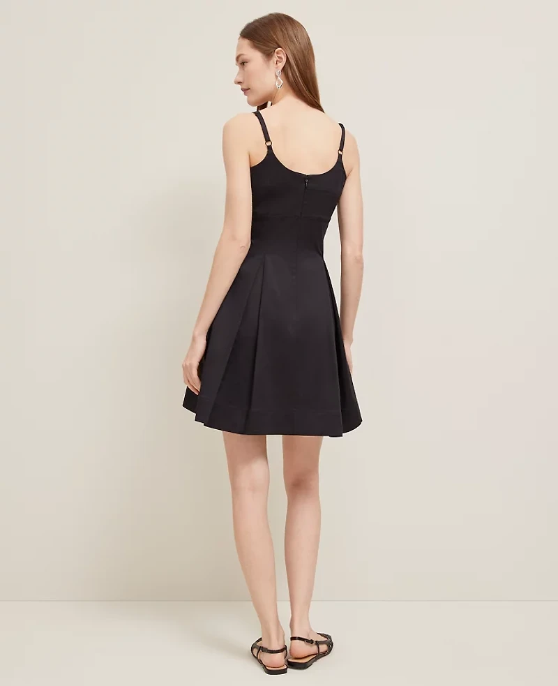 Ann Taylor Strappy Flare Dress Black Women's