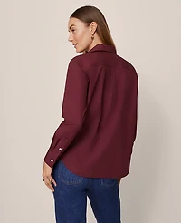 Ann Taylor Relaxed Perfect Shirt Windsor Wine Women's