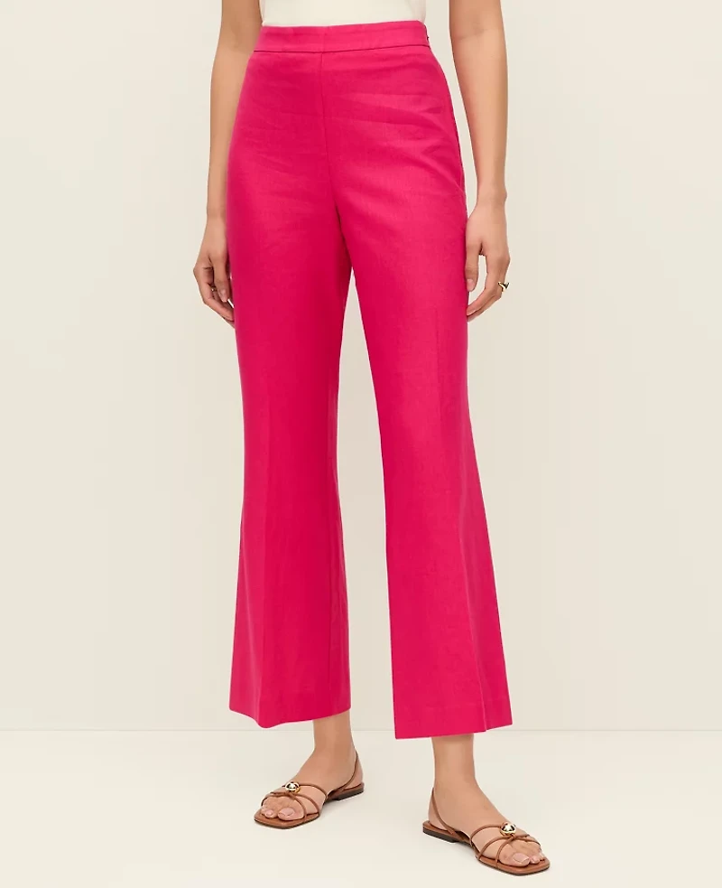 Ann Taylor The Flare Ankle Pant Linen Blend Bougainvillea Women's