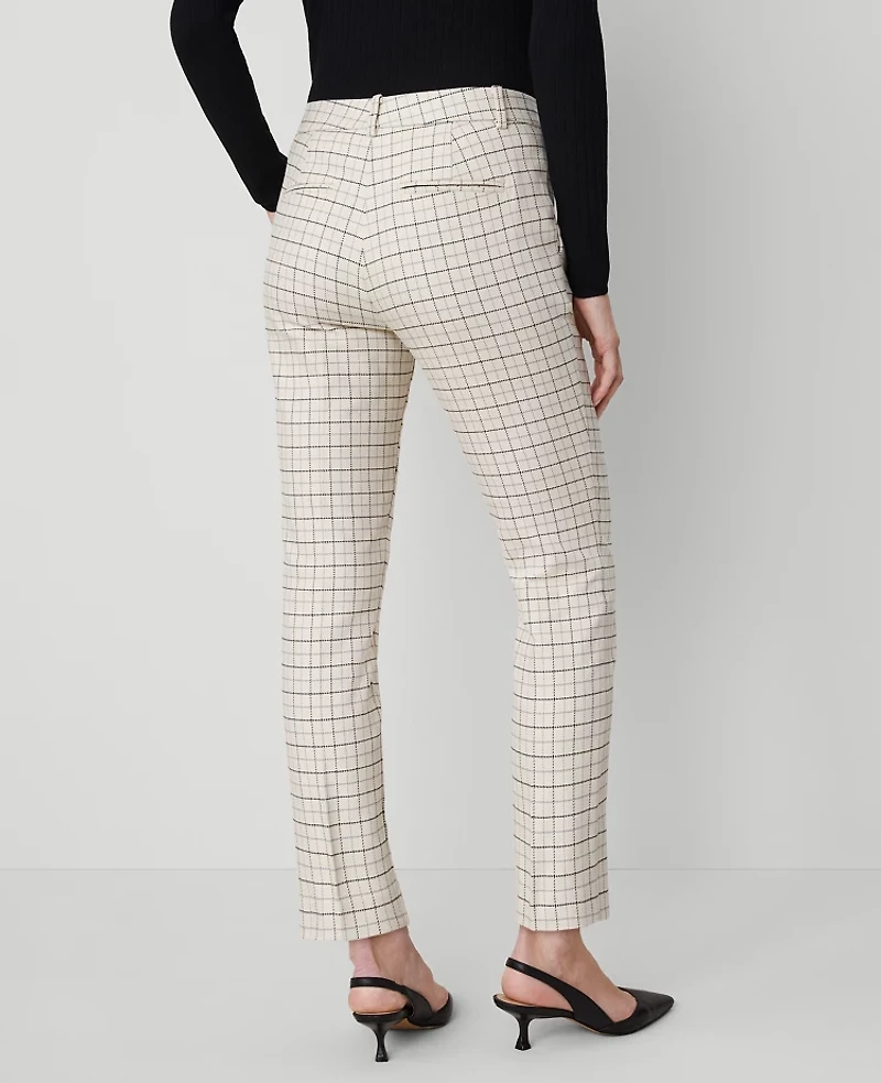 Ann Taylor The Petite Eva Ankle Pant in Stretch Cotton Size 0 Ivory Combo Women's