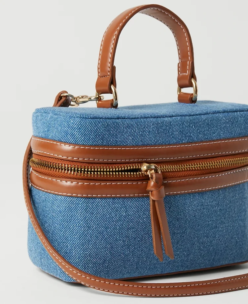 Ann Taylor Weekend Collection Denim Jewelry Bag Soft Denim Blue Women's
