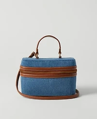 Ann Taylor Weekend Collection Denim Jewelry Bag Soft Denim Blue Women's