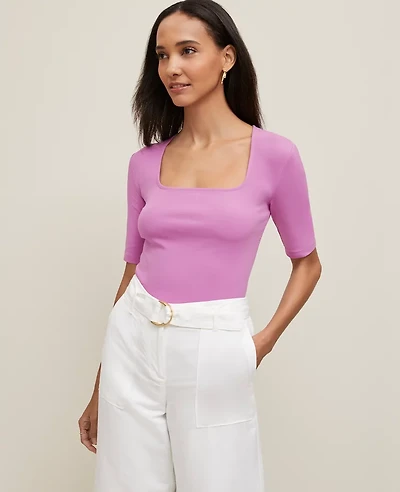 Ann Taylor Angled Square Neck Top Women's