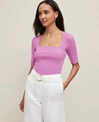 Ann Taylor Angled Square Neck Top Women's
