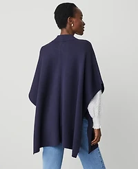 Ann Taylor Button Mock Neck Poncho Size XS/S Night Sky Women's