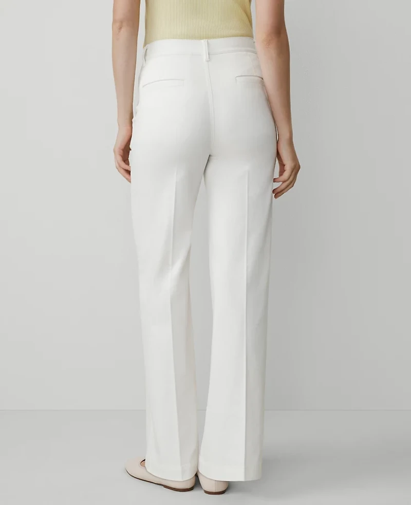 Ann Taylor Petite Weekend Collection Trouser Pant Sateen Winter White Women's