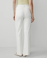 Ann Taylor Petite Weekend Collection Trouser Pant Sateen Winter White Women's