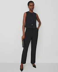 Ann Taylor The Cropped Vest Fluid Crepe Black Women's