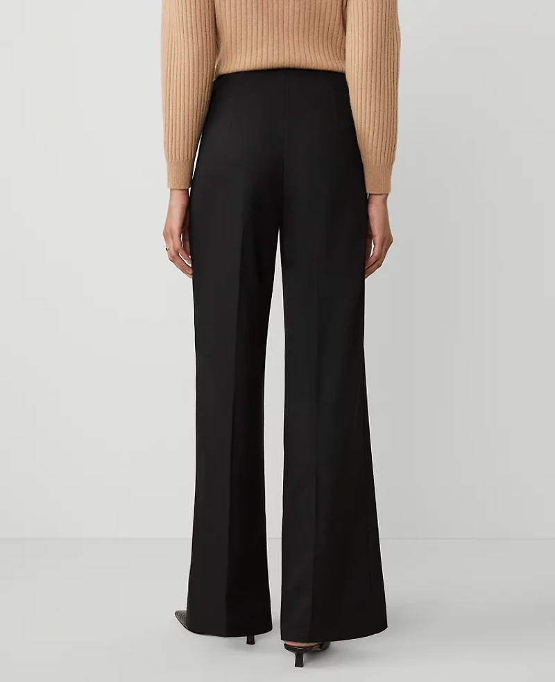 Ann Taylor The Petite Button Trim Sailor Wide-Leg Pant Women's