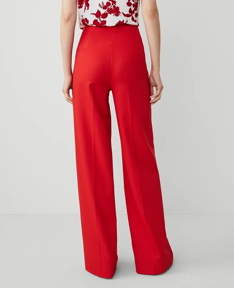 Ann Taylor The Petite Button Trim Sailor Wide-Leg Pant Women's